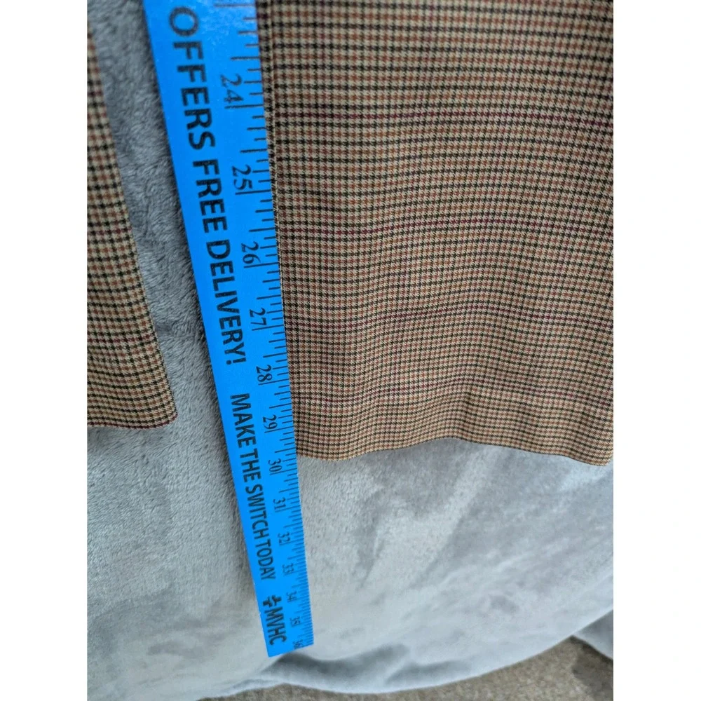 Dark Academia Plaid Pull On Pants Womens Small Brown Houndstooth Stretch Pockets